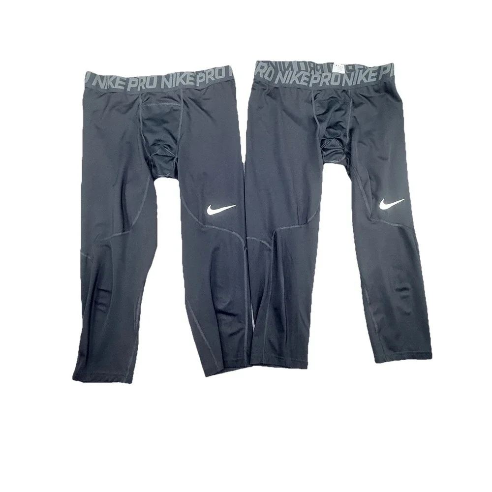 Lot Of 2 Nike Pro Dri-FIT‎ Pants Mens 2XL Black Tight Fit Compression Base Layer